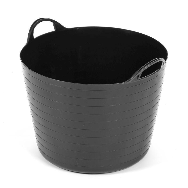 Plastic Bucket 40 Litres – Black Flexi Tub by Strata