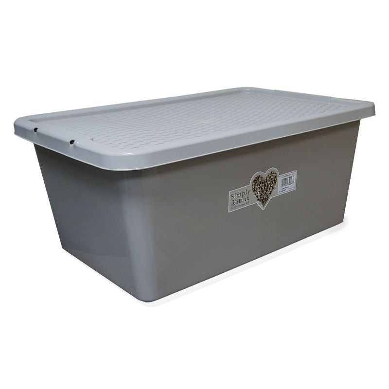 Plastic Storage Box 45 Litres – Grey by Simply Rattan