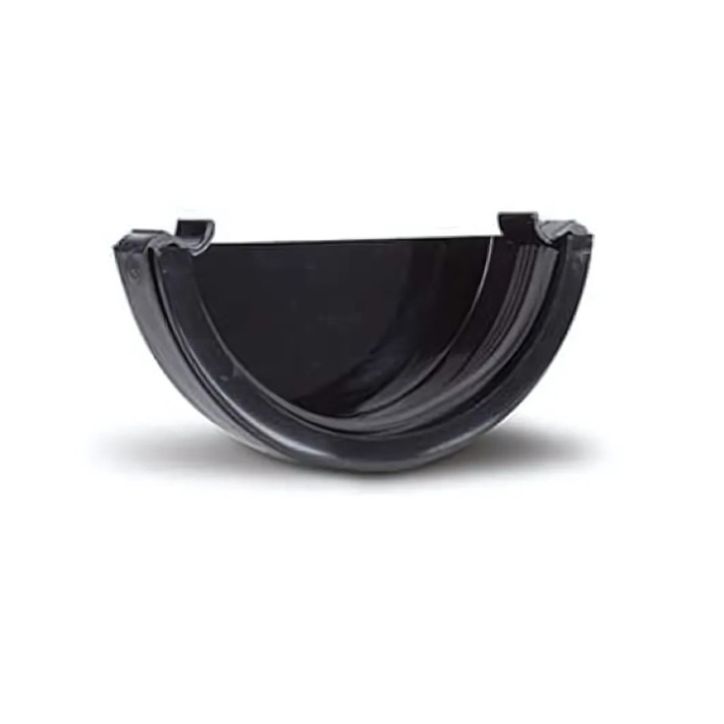 112mm Half Round Gutter External Stop End – Polypipe (Black)  RR107B