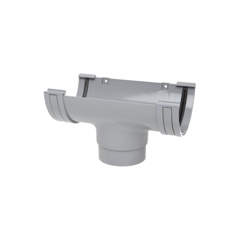 150mm Large Half Round Gutter Running Outlet – Polypipe (Grey) – RL605G