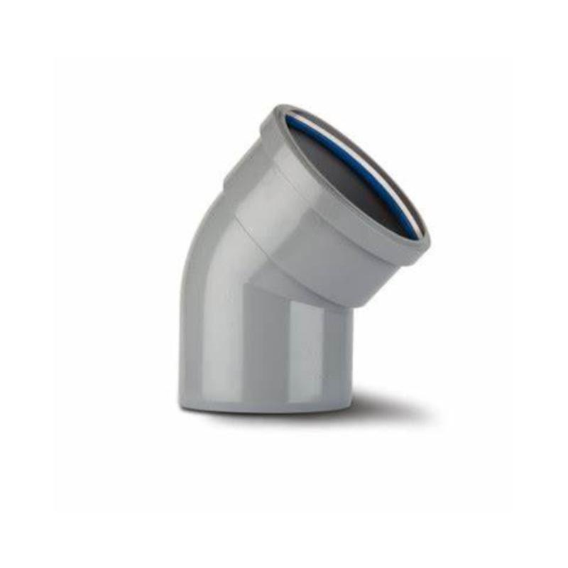 160mm x 135 Double Socket Bend Soil System – Polypipe (Grey)  SB603G