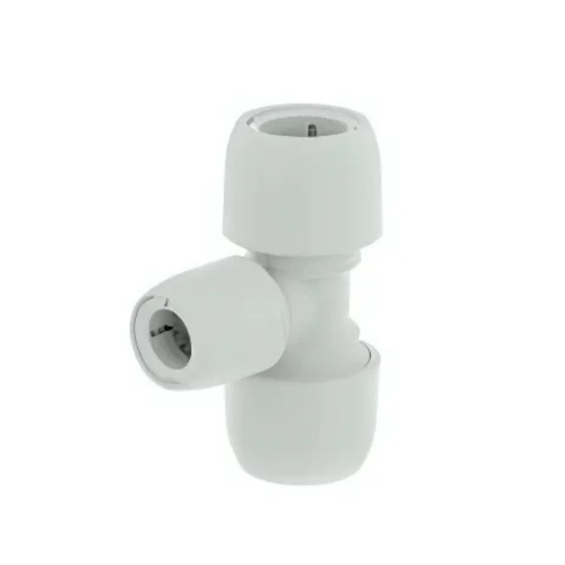 22mm x 22mm x 10mm Hep2O Reducing Tee – Wavin (White)  HD13A/22W