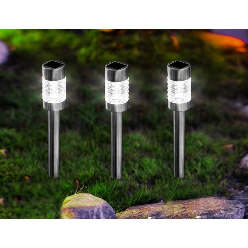 3 Pack Solar Garden Stake Light White LED – 57cm by Bright Garden