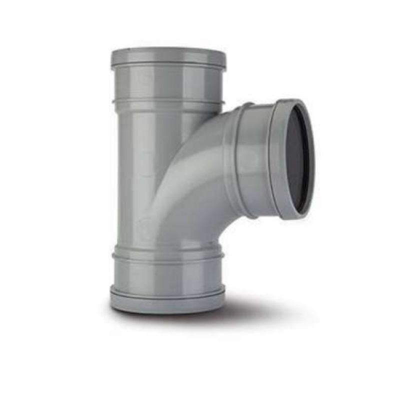 4in/110mm x 92.5 Equal Branch Triple Socket – Polypipe (Grey)  ST405G