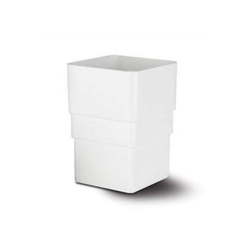 65mm Square Downpipe Connector – Polypipe (White)  – RS225W