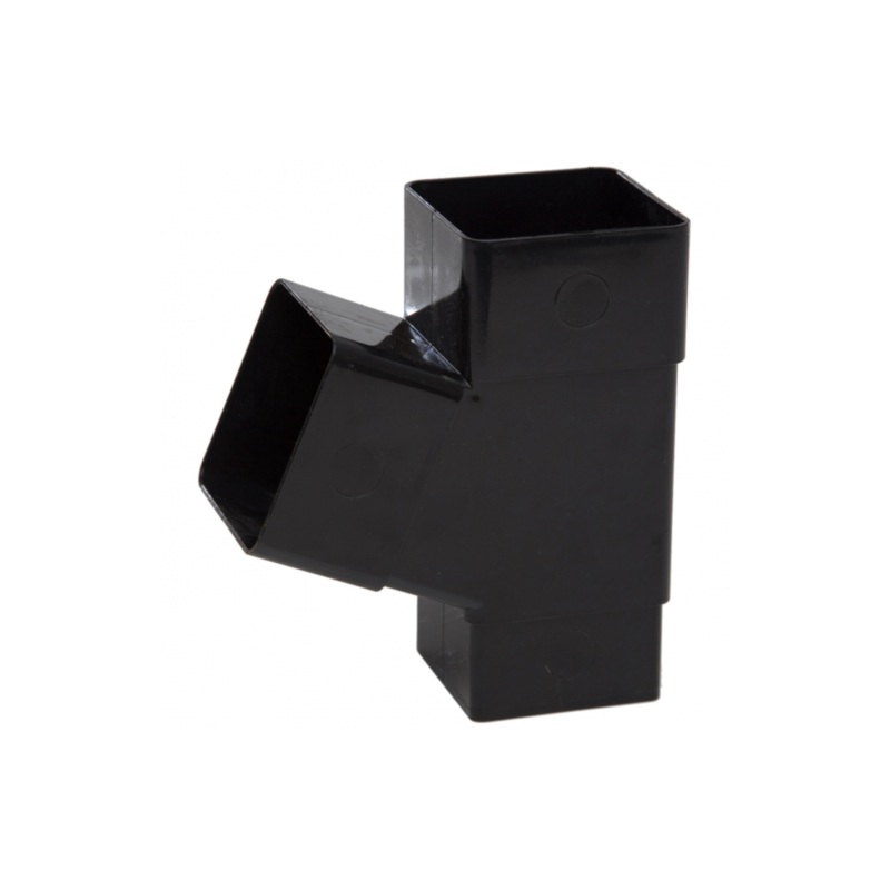 65mm x 112.5 Square Down Pipe Branch – Polypipe (Black) – RS229B