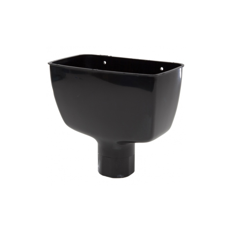 68mm Round Down Pipe Hopper Head – Polypipe (Black) – RR130B