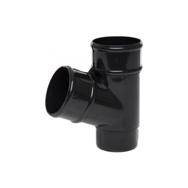 68mm x 112.5 Round Down Pipe Branch – Polypipe (Black) – RR129B