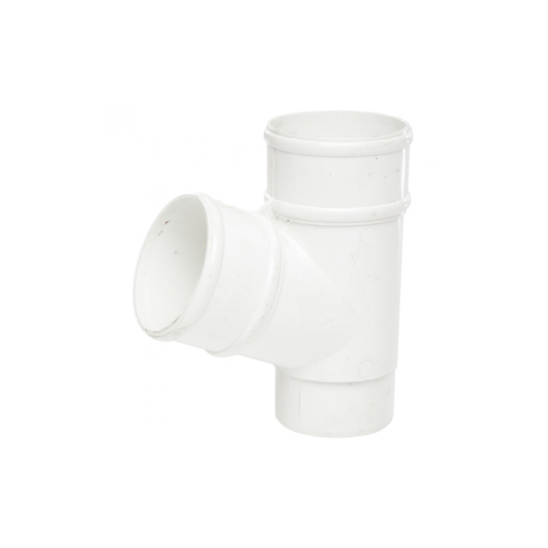 68mm x 112.5 Round Down Pipe Branch – Polypipe (White) – RR129W