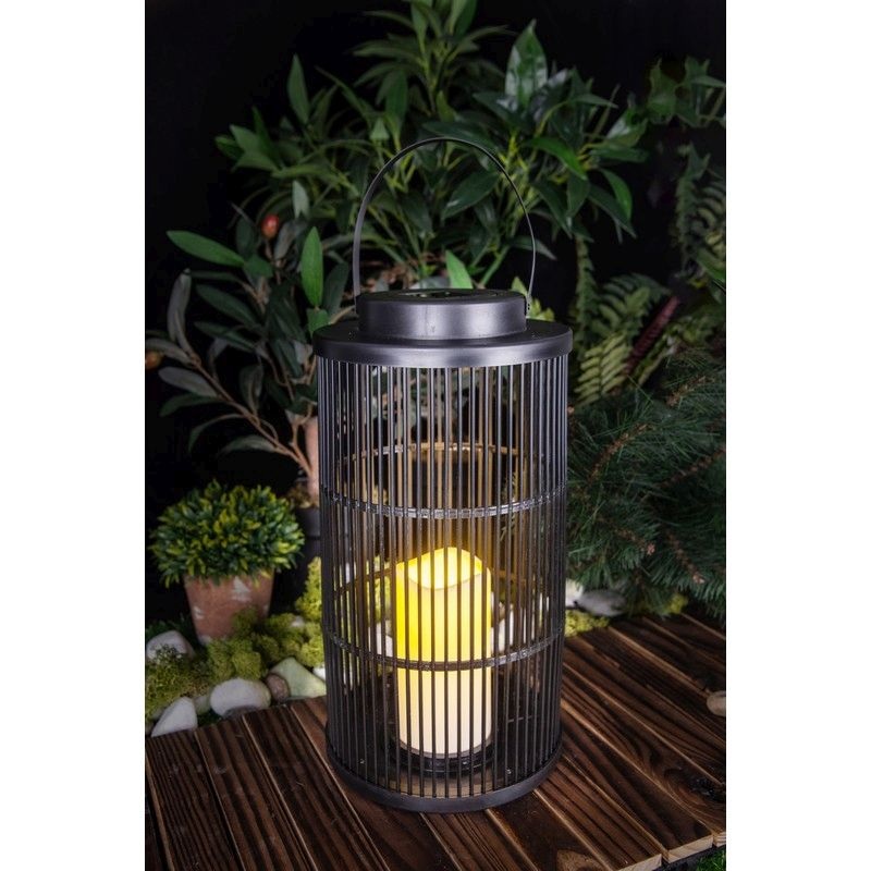 Candle Solar Garden Lantern Decoration Warm White LED – 36cm Contemporary Artisan by Bright Garden