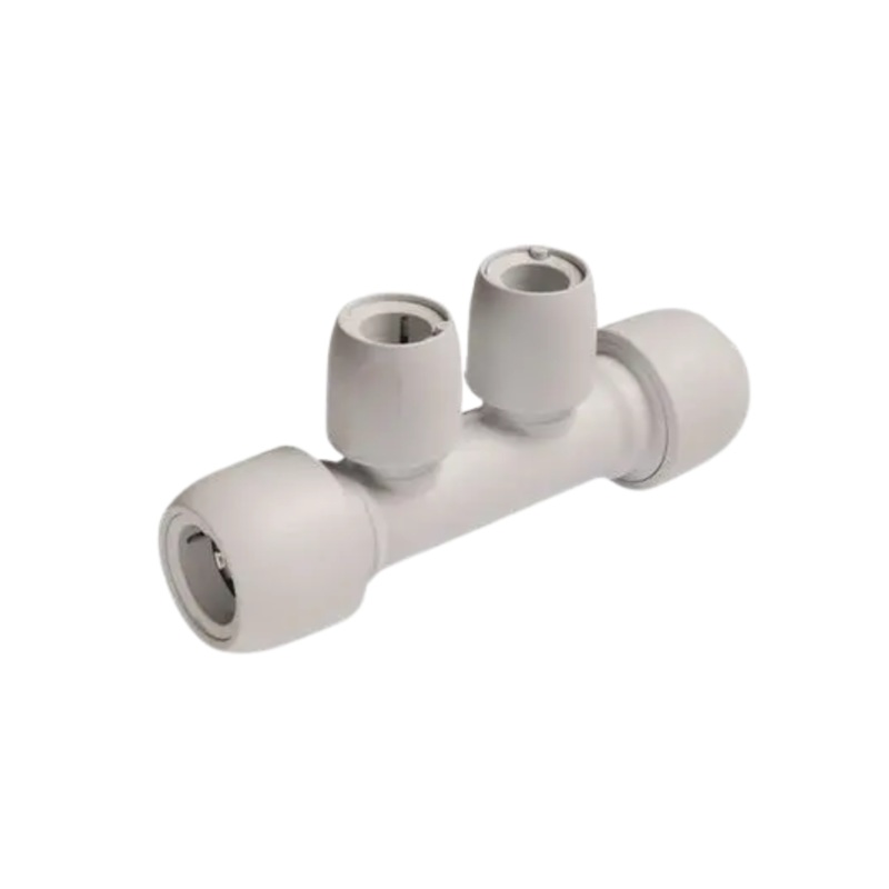 22x15mm Hep2O 2 Port Manifold All Socket – Wavin (White) – HX88B/22W
