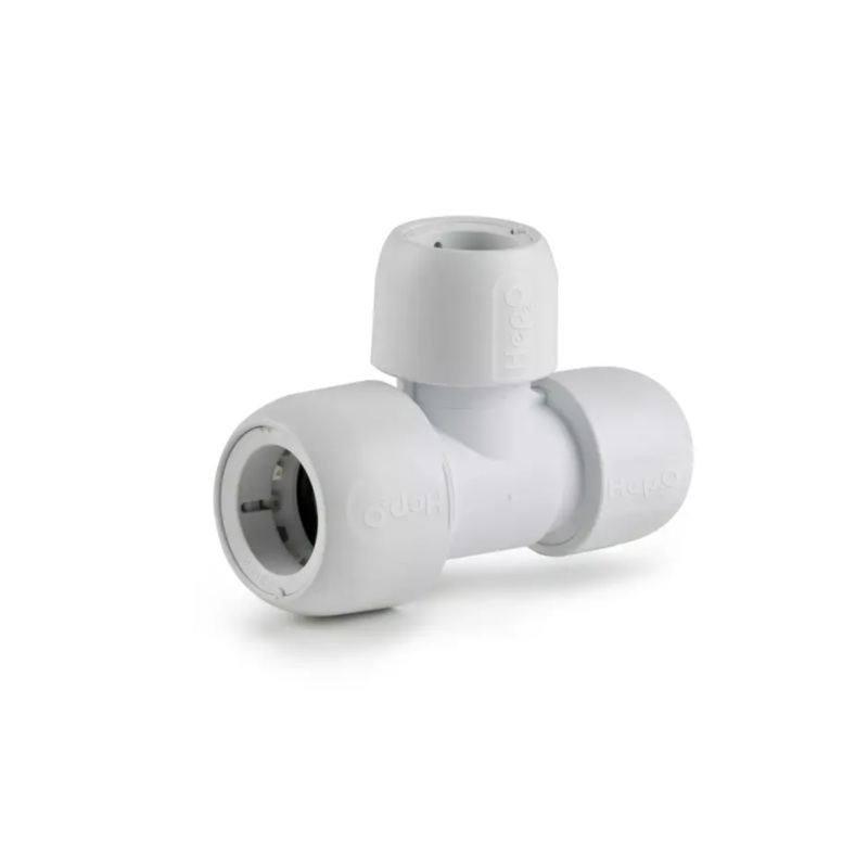 28mm x 22mm x 22mm Hep2O Branch & End Reducing Tee – Wavin (White) – HD14/28W