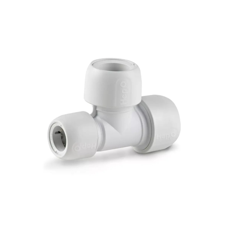 28mm x 22mm x 28mm Hep2O End Reducing Tee – Wavin (White) – HD12/28W