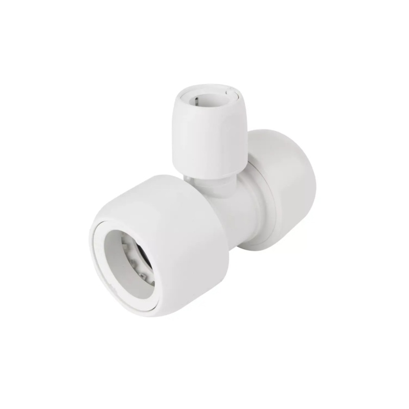 28mm x 28mm x 15mm Hep2O Branch Reducing Tee – Wavin (White) – HD13A/28W
