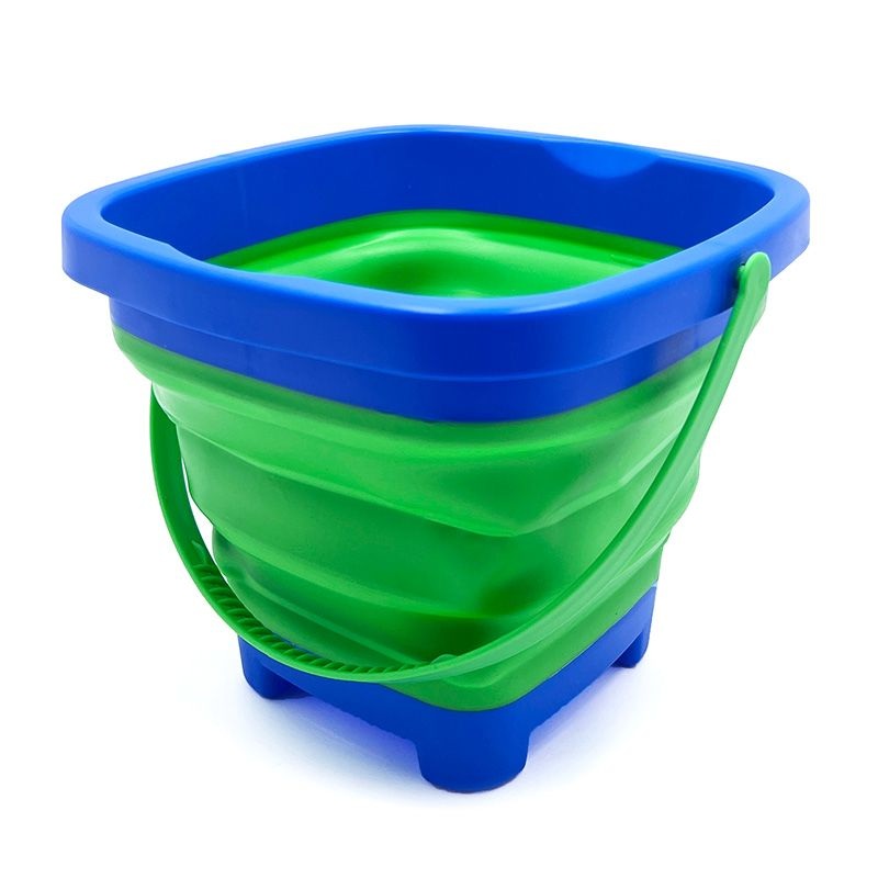 Collapsible Beach Bucket – Blue And Green