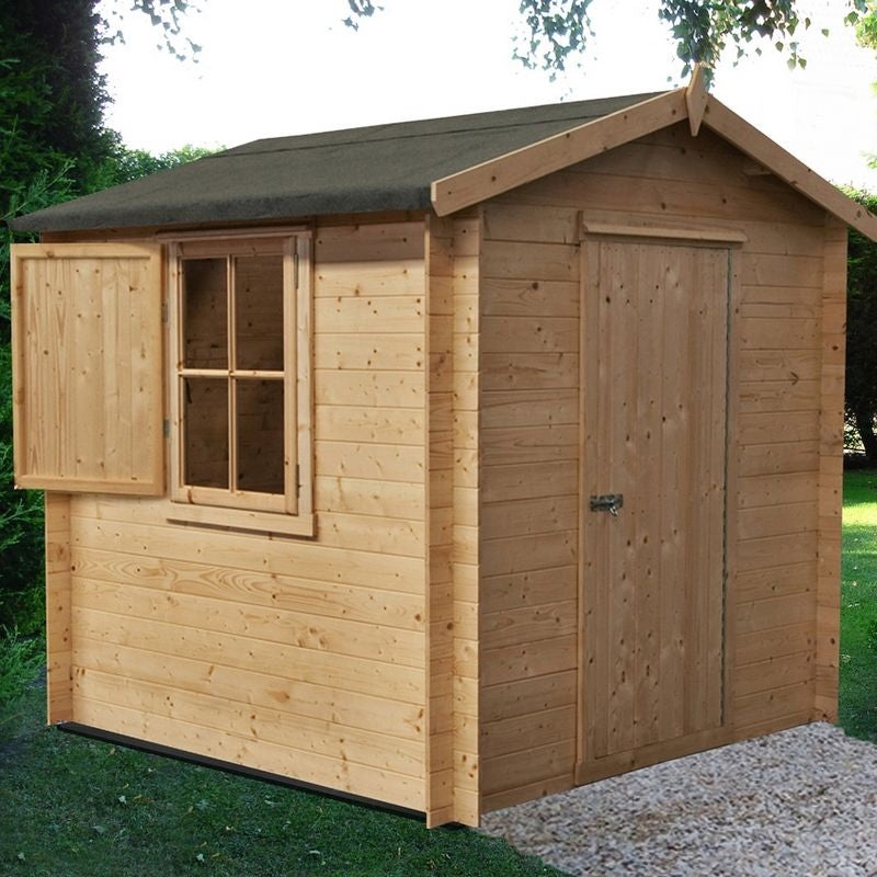 Shire Camelot 7′ 4 x 6′ 11 Apex Log Cabin – Premium 19mm Cladding Log Clad
