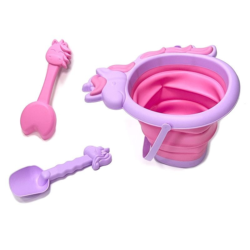 Unicorn Beach Play Set With Collapsible Bucket – Purple And Pink