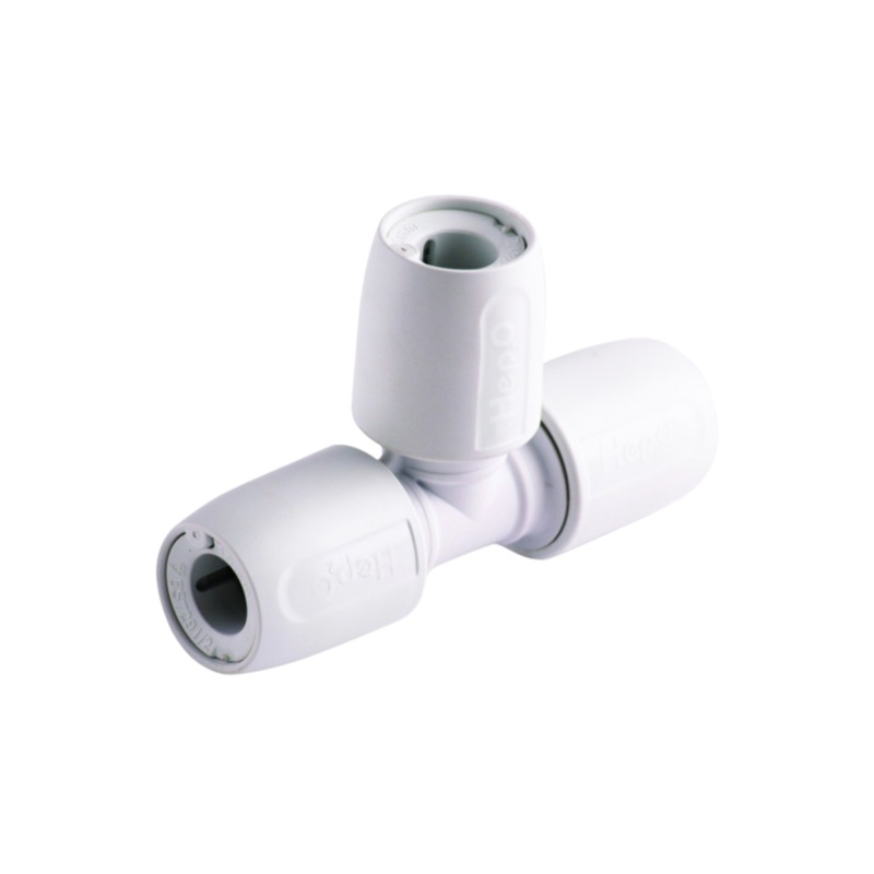 10mm Hep2O Equal Tee – Wavin (White) – HD10/10W
