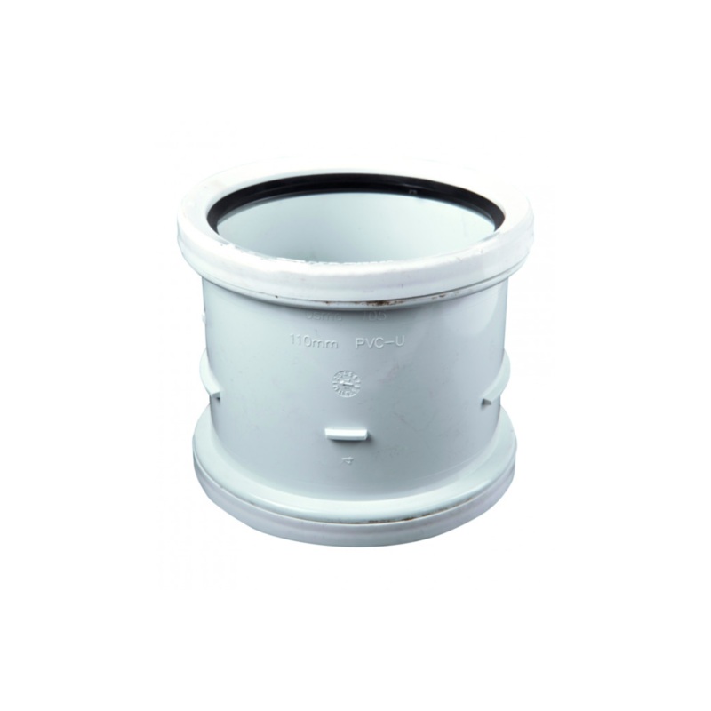 110mm Osma Soil Double Socket Coupler – Wavin (White) – 4S105W
