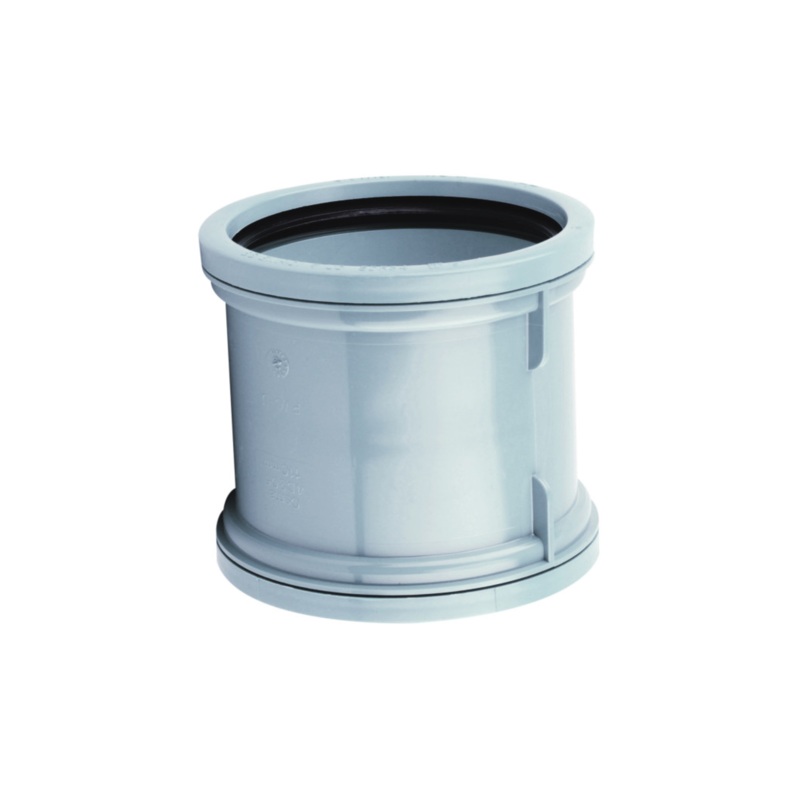 110mm Osma Soil Double Socket – Wavin (Grey) – 4S205G