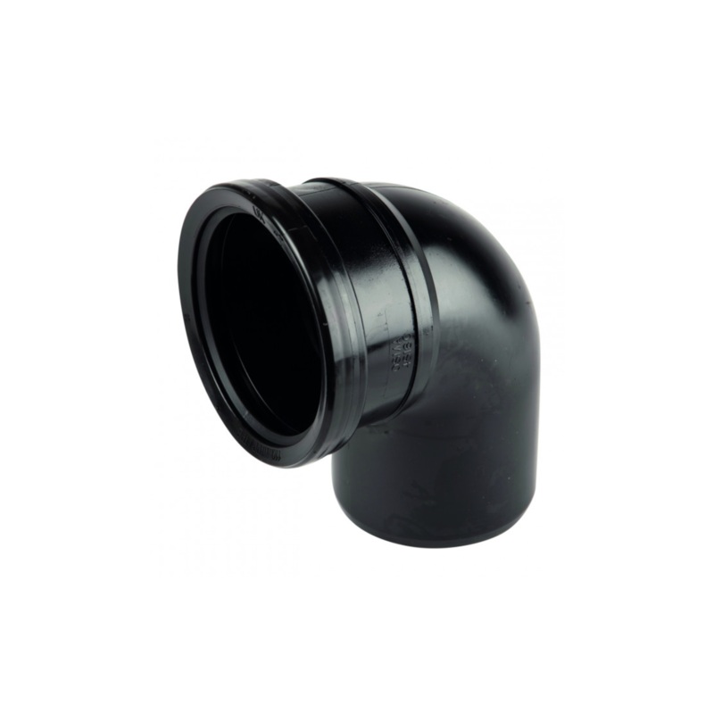 110mm Osma Soil Single Socket Tight Radius Bend 87.5 Degree – Wavin (Black) – 4S160B