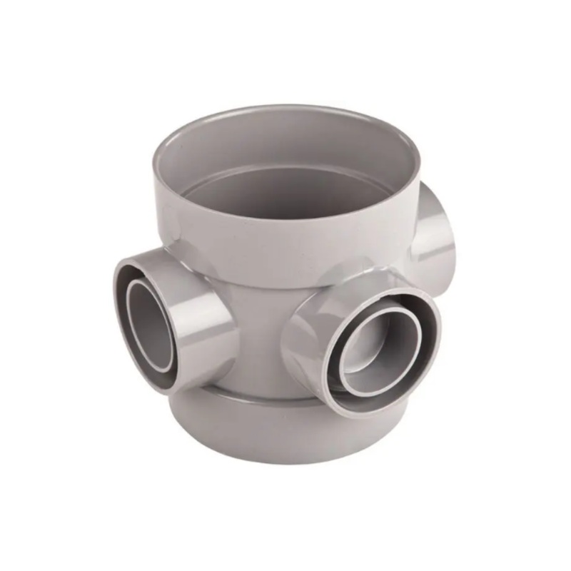 110mm  OsmaSoil D/SW Short Bossed Pipe – Wavin (Grey) – 4S588G