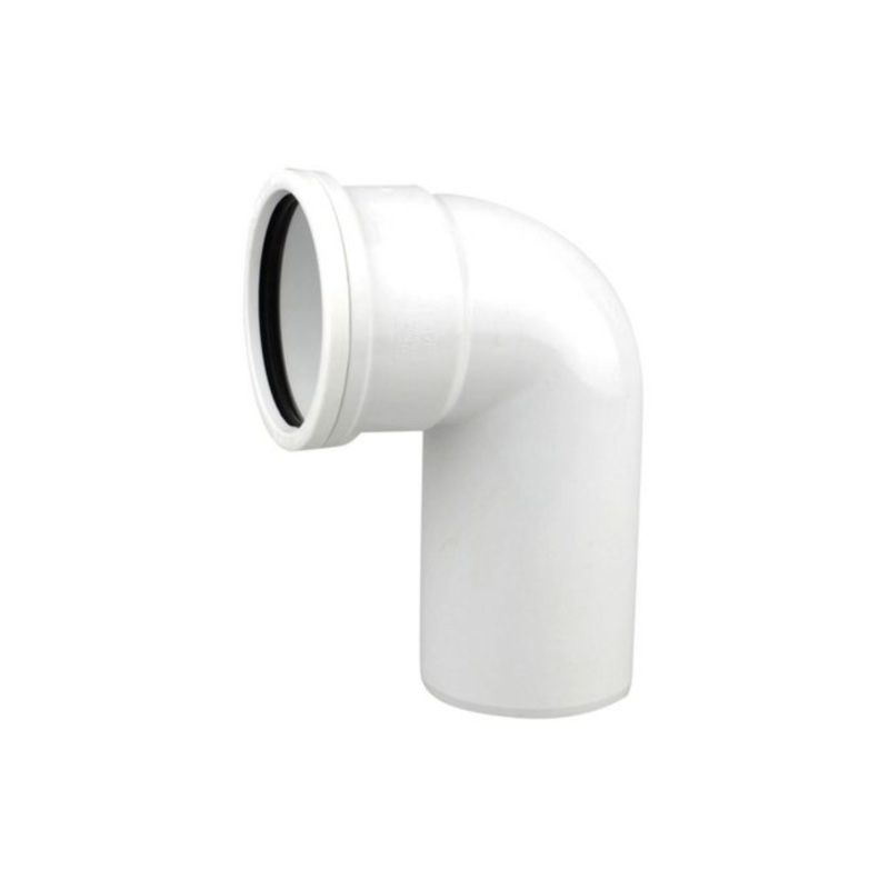 110mm x 87.5 OsmaSoil Single Socket WC Connector Long Bend – Wavin (White) – 4S790W