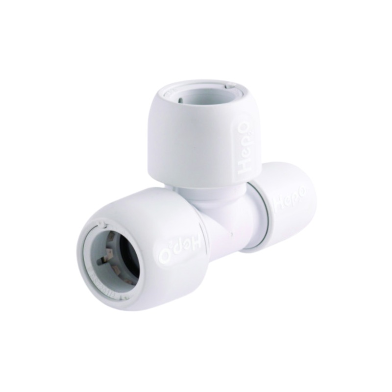 22mm x 15mm x 22mm Hep2O End Reduced Tee – Wavin (White) – HD12/22W