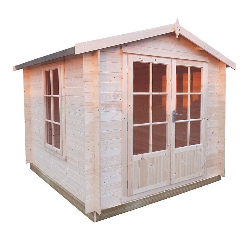 Shire Barnsdale 6′ 10 x 6′ 10 Apex Log Cabin – Premium 19mm Cladding Log Clad