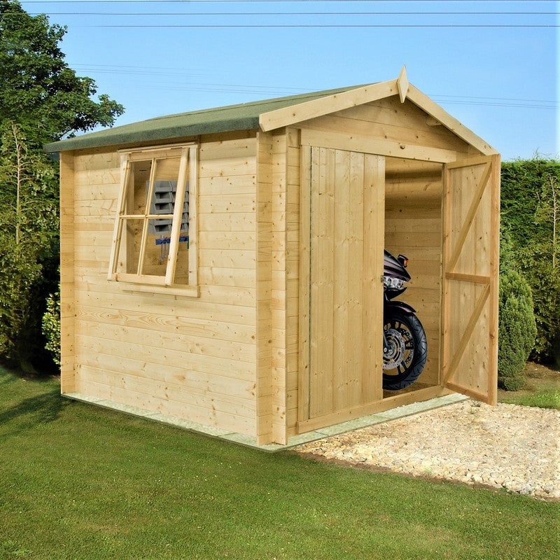 Shire Bradley 10′ x 10′ Apex Log Cabin – Budget 19mm Cladding Tongue & Groove