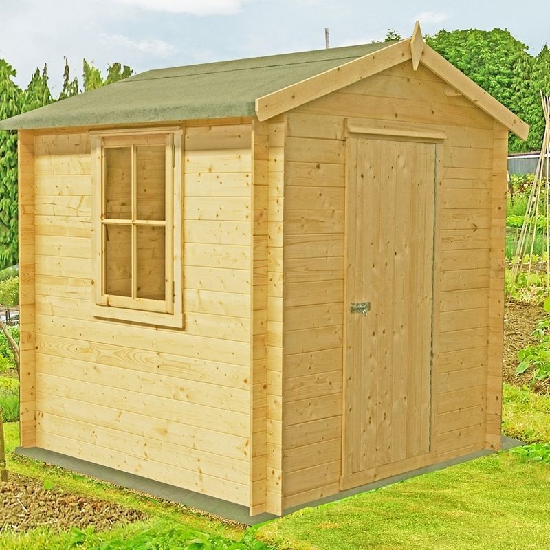 Shire Danbury 7′ 4 x 6′ 11 Apex Log Cabin – Premium 19mm Cladding Log Clad