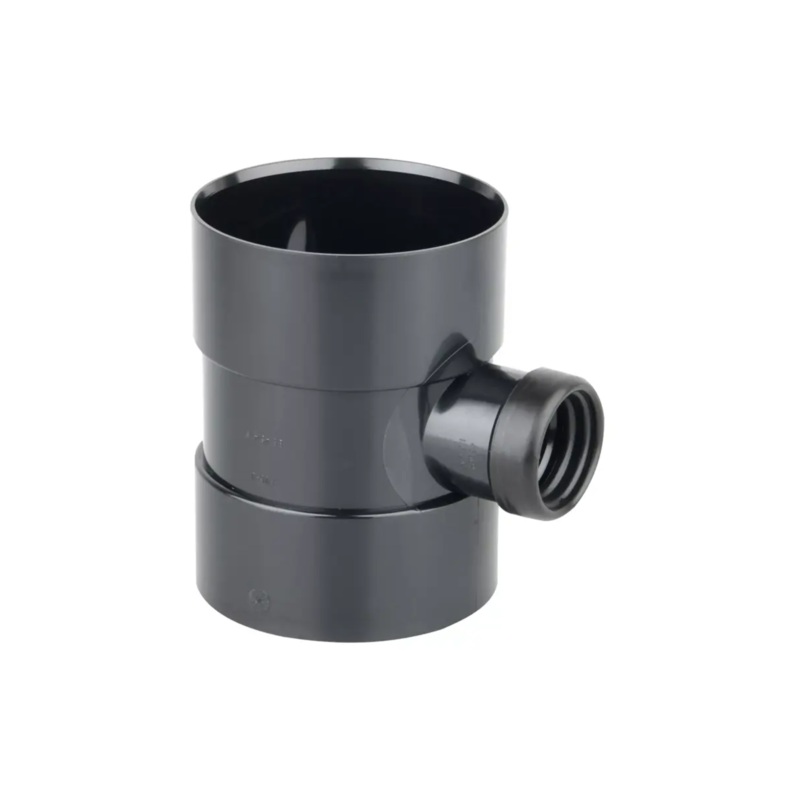 110mm 40mm OsmaSoil Double Socket Bossed Pipe – Wavin (Black) – 4S584B