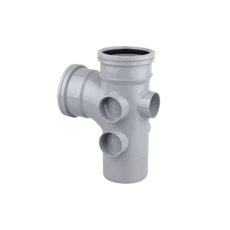 110mm OsmaSoil 5 Boss Ring Seal Single Branch 87.5 – Wavin (Grey) – 4S195G