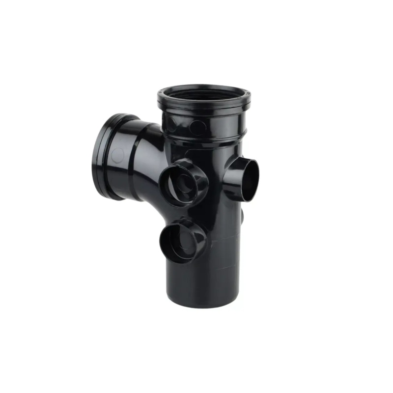 110mm OsmaSoil 5Boss SingleBranch 87.5 – Wavin (Black) – 4S195B