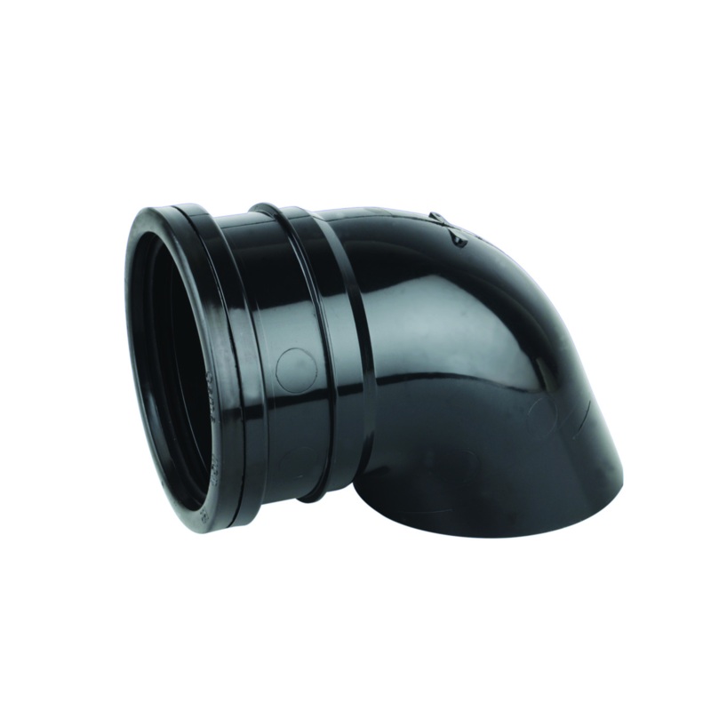 110mm OsmaSoil S/S Rainwater Pipe Shoe – Wavin (Black) – 4S288B