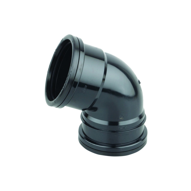 110mm x 67.5 OsmaSoil Ring-Seal Double Socket Offset Bend – Wavin (Black) – 4S445B