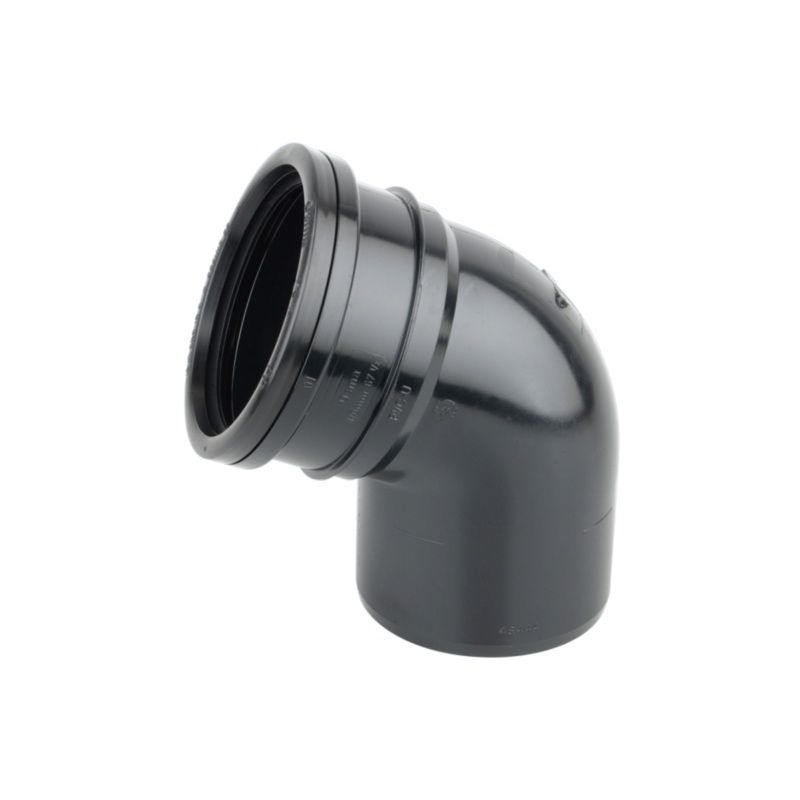 110mm x 67.5 OsmaSoil Ring-Seal Single Socket Offset Bend – Wavin (Black) – 4S444B