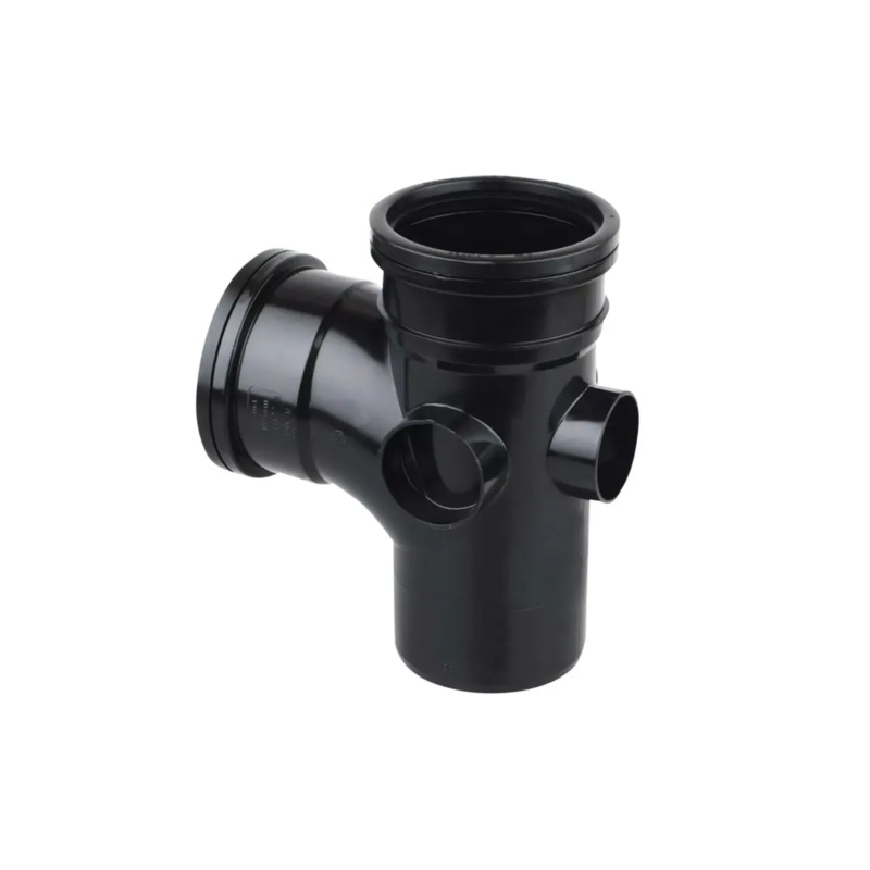 110mm x 76 OsmaSoil Ring Seal Single Socket Branch – Wavin (Black) – 4S220B