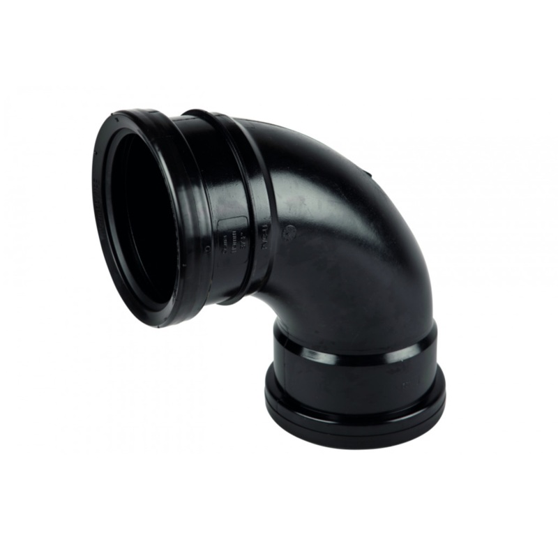 110mm x 87.5 OsmaSoil Double Socket Bend – Wavin (Black) – 4S561B