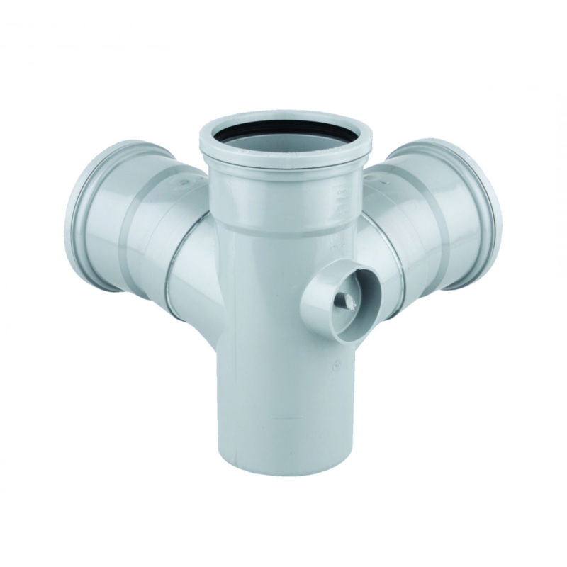 110mm x 87.5 OsmaSoil Ring-Seal Corner Branch – Wavin (Grey) – 4S291G