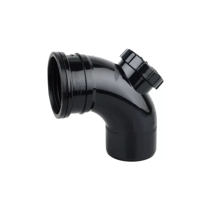 110mm x 87.5 OsmaSoil Ring Seal Single Socket Access Bend – Wavin (Black)  4S169B