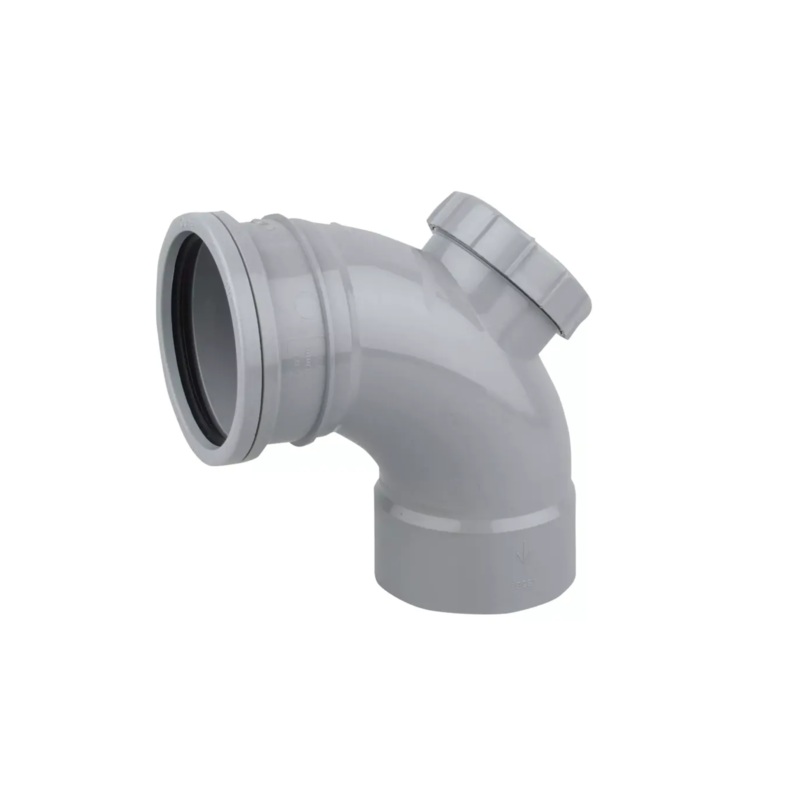110mm x 87.5 OsmaSoil RingSeal SingleSocket Access Bend – Wavin (Grey) – 4S369G