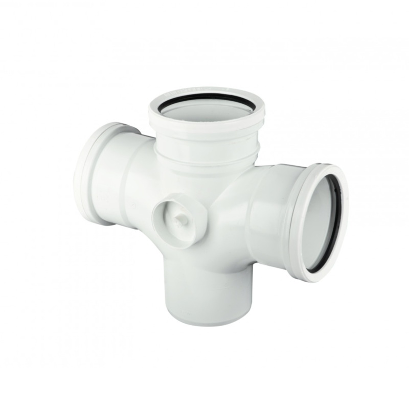 110mm x 87.5OsmaSoil Double Socket Double Branch – Wavin (White) – 4S230W