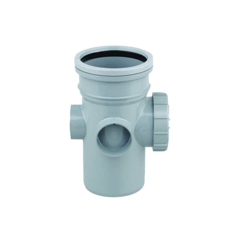 160mm OsmaSoil Single Socket Bossed Access Pipe – Wavin (Grey) – 6S274G