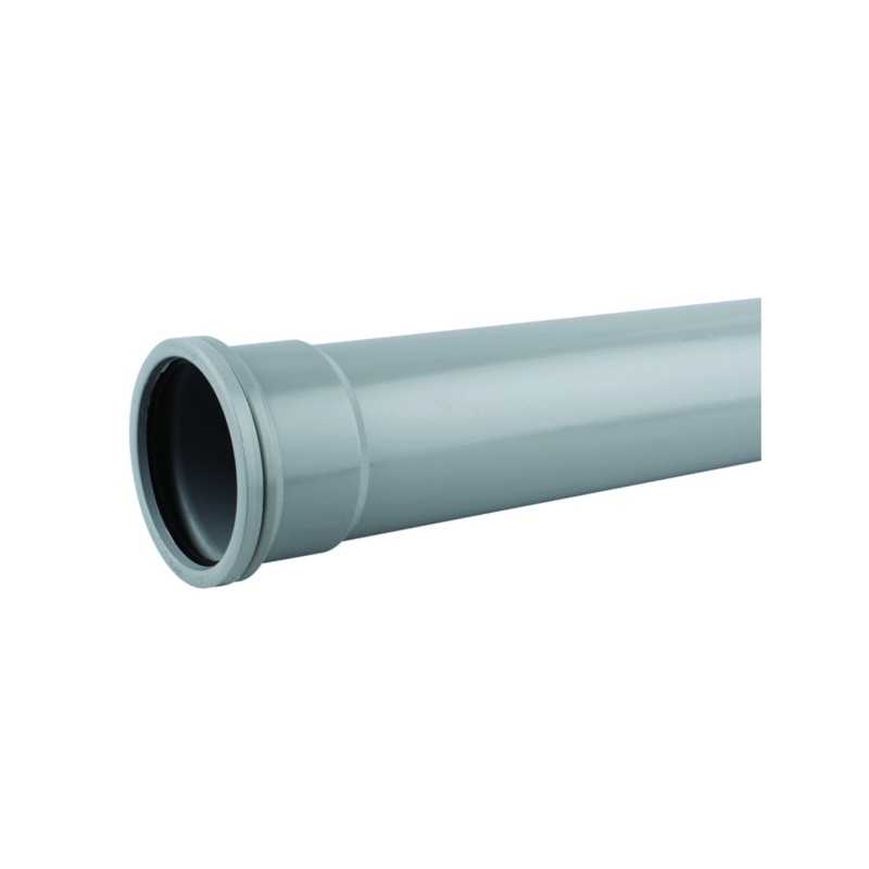160mm x 3m OsmaSoil Ring-Seal Single Socket Pipe – Wavin (Grey) – 6S043G