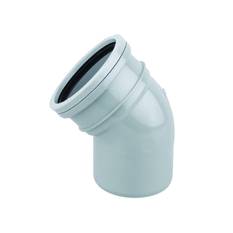 160mm x 45 OsmaSoil Double Socket Bend – Wavin (Grey) – 6S163G