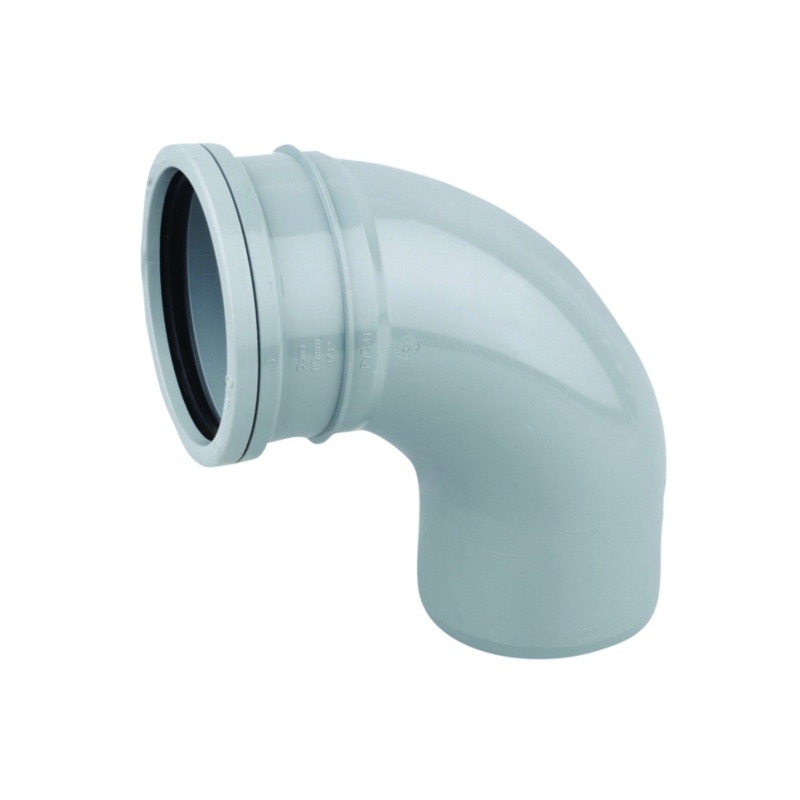 160mm x 87.5 OsmaSoil Ring-Seal Single Socket Bend – Wavin (Grey) – 6S161G