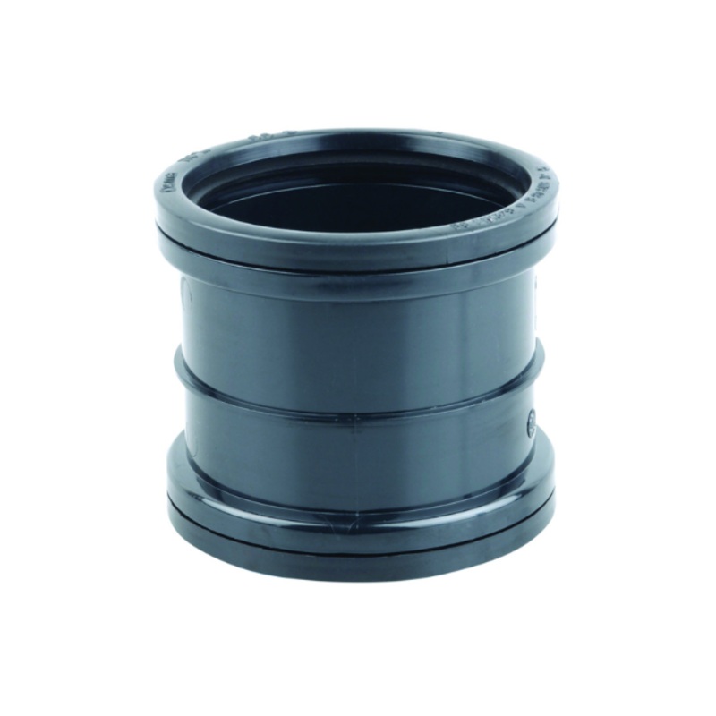 82mm OsmaSoil Ring-Seal Double Socket Coupler – Wavin (Black)  3S105B