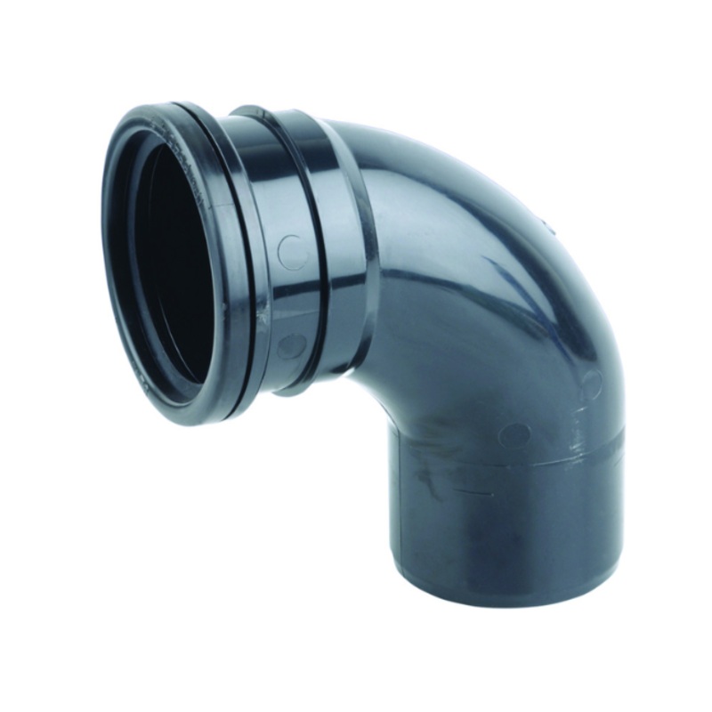 82mm  OsmaSoil Ring-Seal Single Socket Bend 87.5 – Wavin (Black)  3S161B