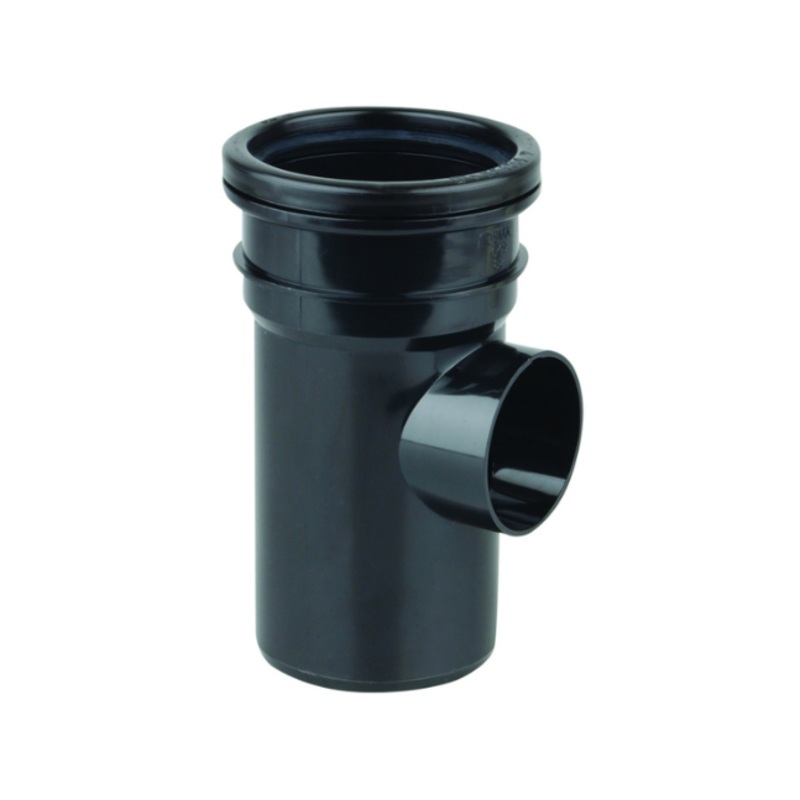 82mm OsmaSoil Ring-Seal Single Socket Bossed Pipe – Wavin  (Black)  3S649B
